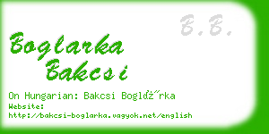 boglarka bakcsi business card